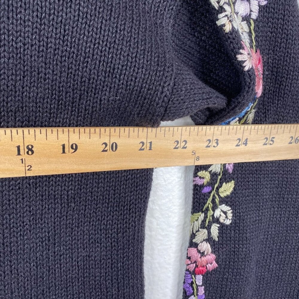 Tiara Vintage Y2K Floral Button Up Cardigan Sweater Embroidered Women Size M - Picture 11 of 13